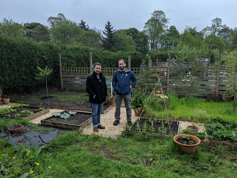 Mark and Ehren in their allotment garden